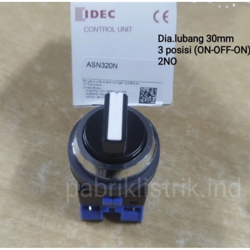 Jual Selector switch 30mm 3 posisi ASN320N ASN 320N brand Idec original ...