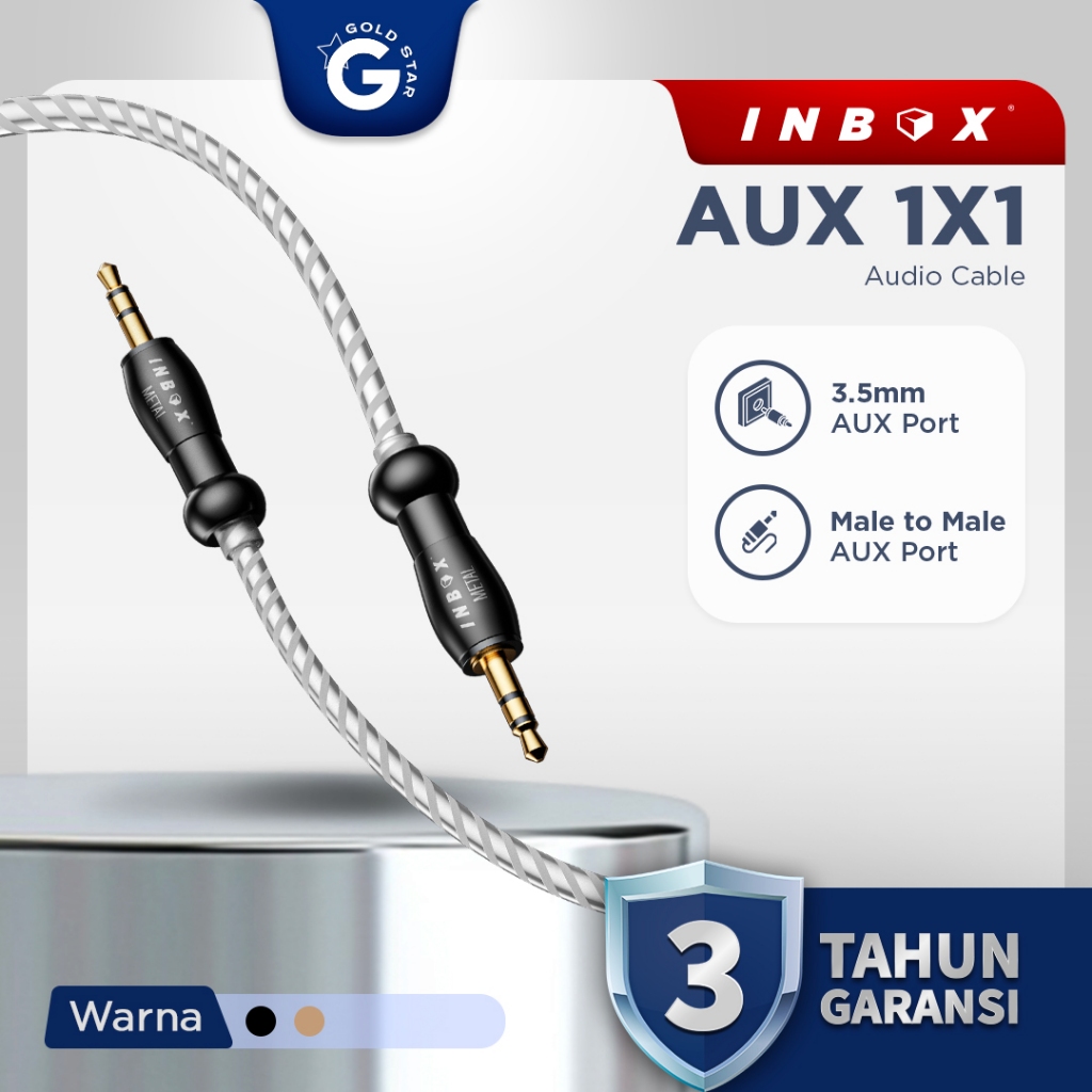 Jual Inbox Kabel AUX Metal Audio Jack 3.5mm | Sambungan Audio ...