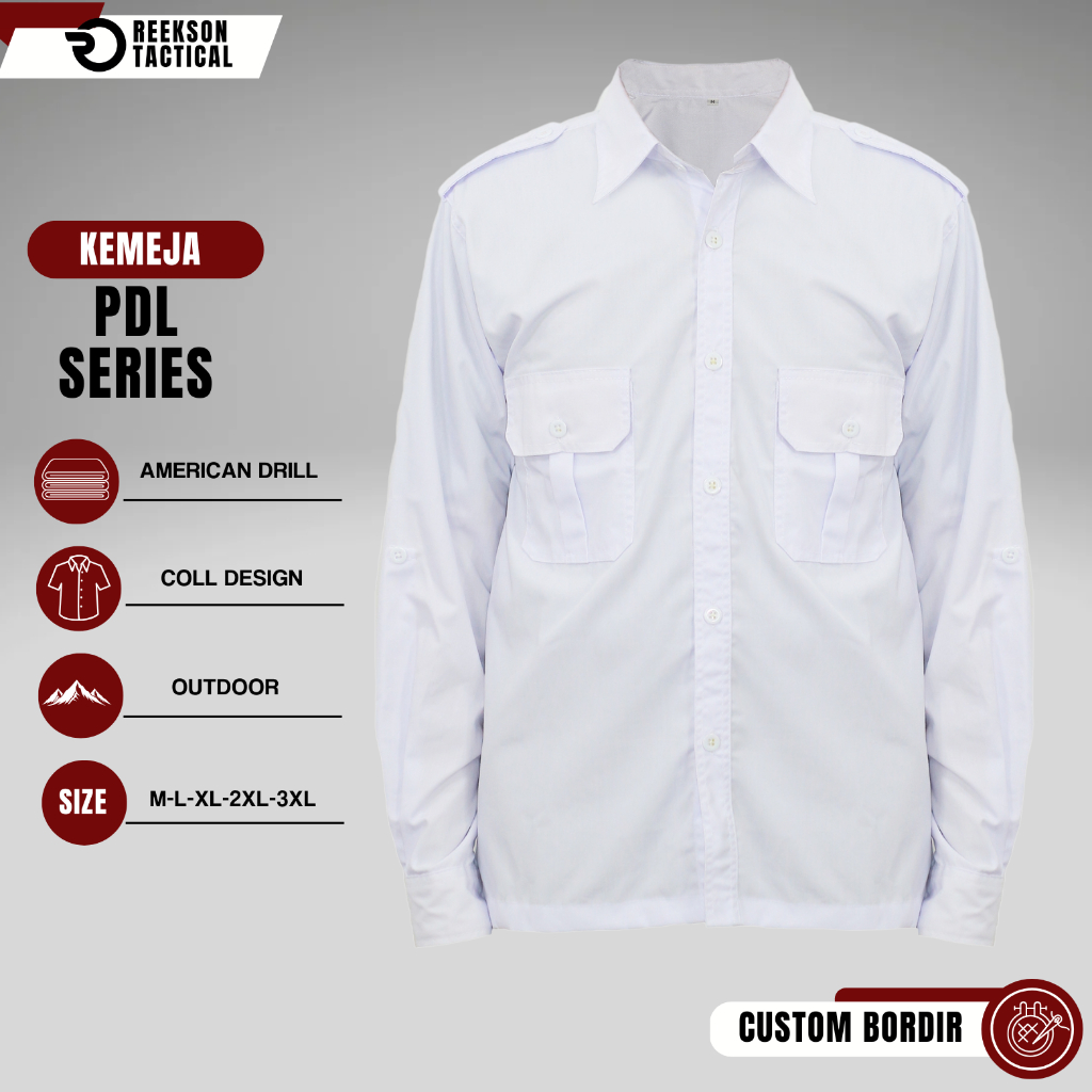 Jual Kemeja Tactical PDL Series Custom Bordir Bahan American Drill ...