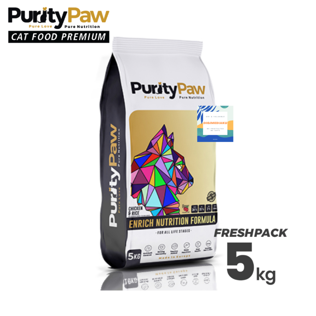 Jual PURITY PAW 5 KG SUPER PREMIUM CAT FOOD FRESHPACK All Life Stages ...