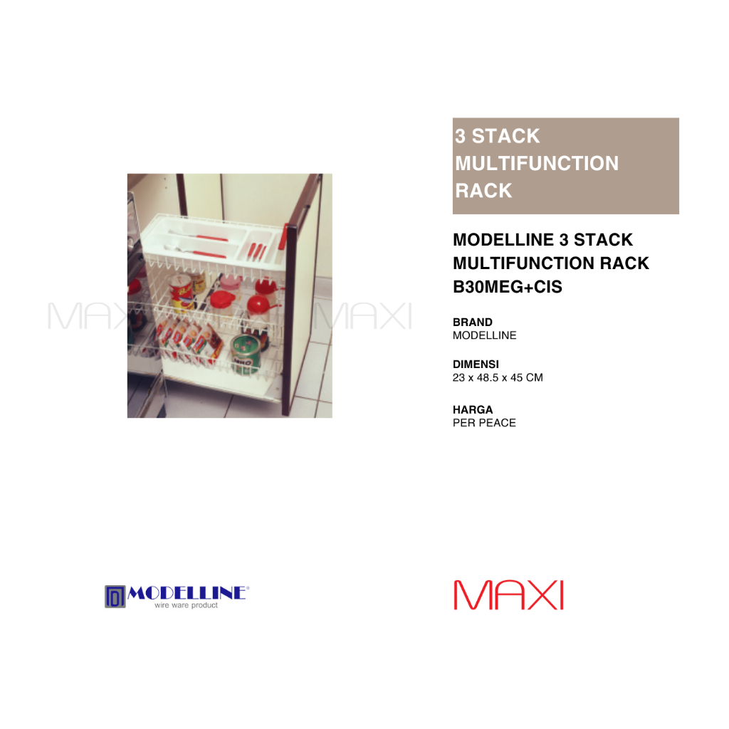 Jual Modelline 3 Stack Multifunction Rack - Rak Serbaguna | Shopee ...