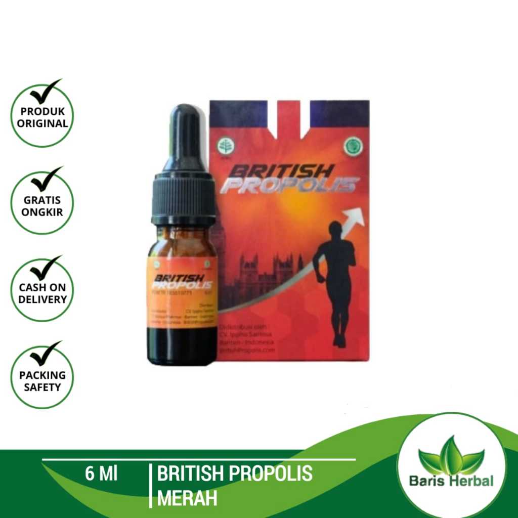 Jual British Propolis | Suplemen Kesehatan | British Merah Original 6 ...