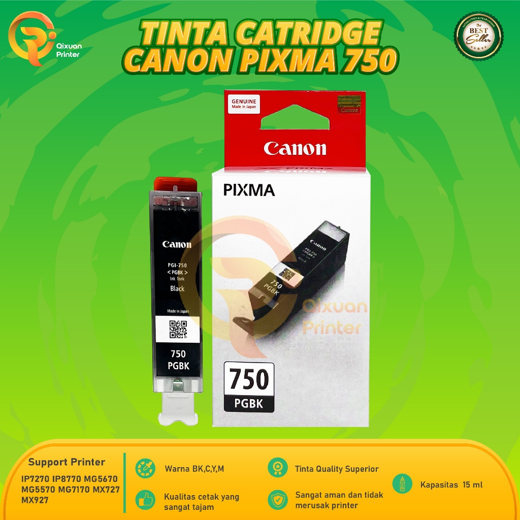 Jual Tinta Cartridge Canon 750 PGBK Hitam PIXMA iP7270 MG5470 MG5570 ...