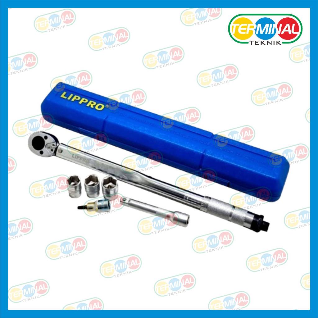 Jual Lippro Kunci Torsi Momen 1/2 Inch Torque Wrench 28 - 210 Nm + Mata ...