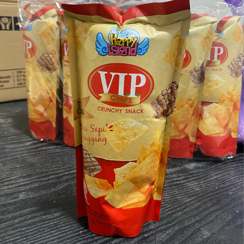 Jual VIP CHIPS keripik Kentang Crunchy Snack 30 gr isi 10 pcs | Shopee ...