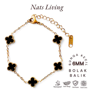Nats Living: Gelang Tangan Clover Titanium Bolak Balik Wanita Anti Karat, Mini Dorothy