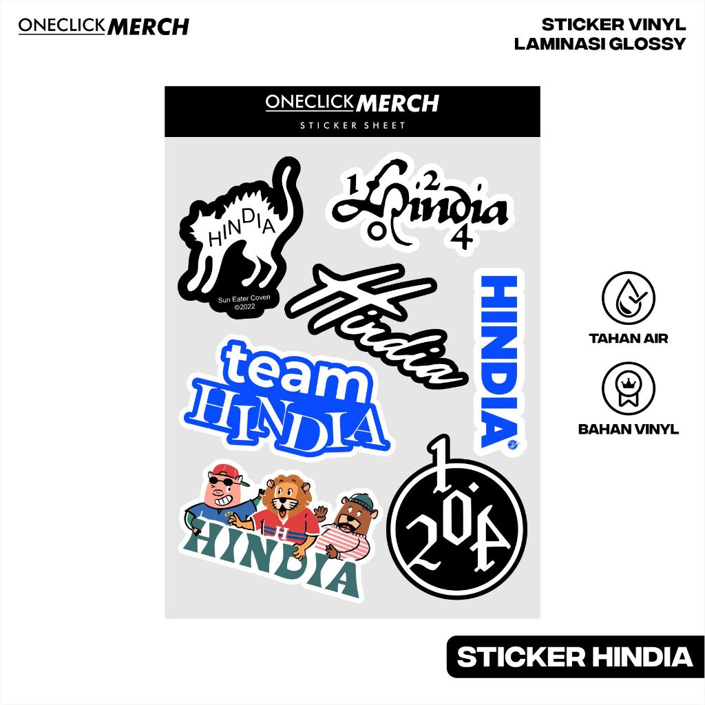 Jual Sticker Pack HINDIA Bahan Vinyl Untuk Hp Laptop Helm Aesthetic ...