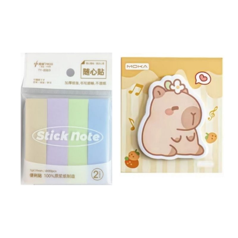 Jual sticky notes pastel capybara memo tempel | Shopee Indonesia