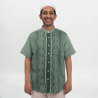 M231 Kemeja Pria Koko Pendek Hijau 0808A