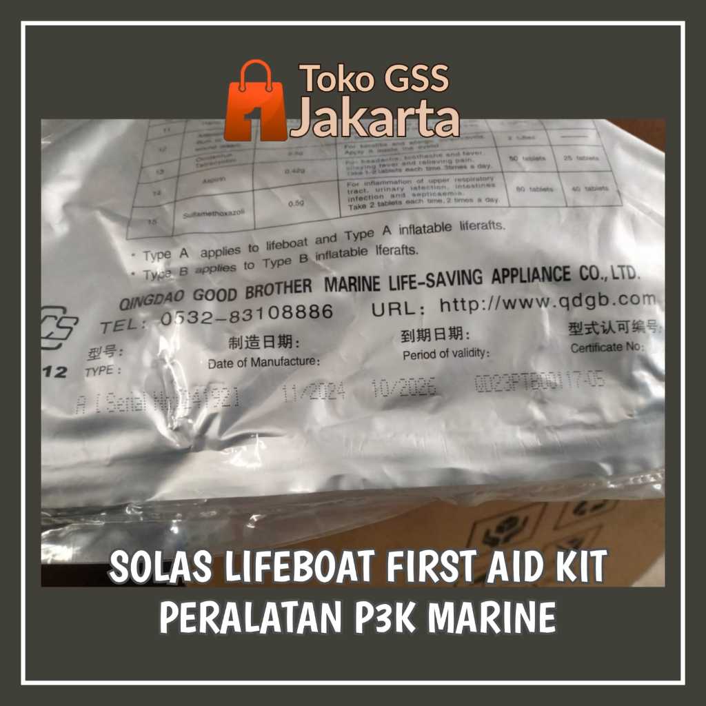 Jual SOLAS LIFEBOAT FIRST AID KIT PERALATAN PERTOLNGAN PERTAMA SOLAS ...
