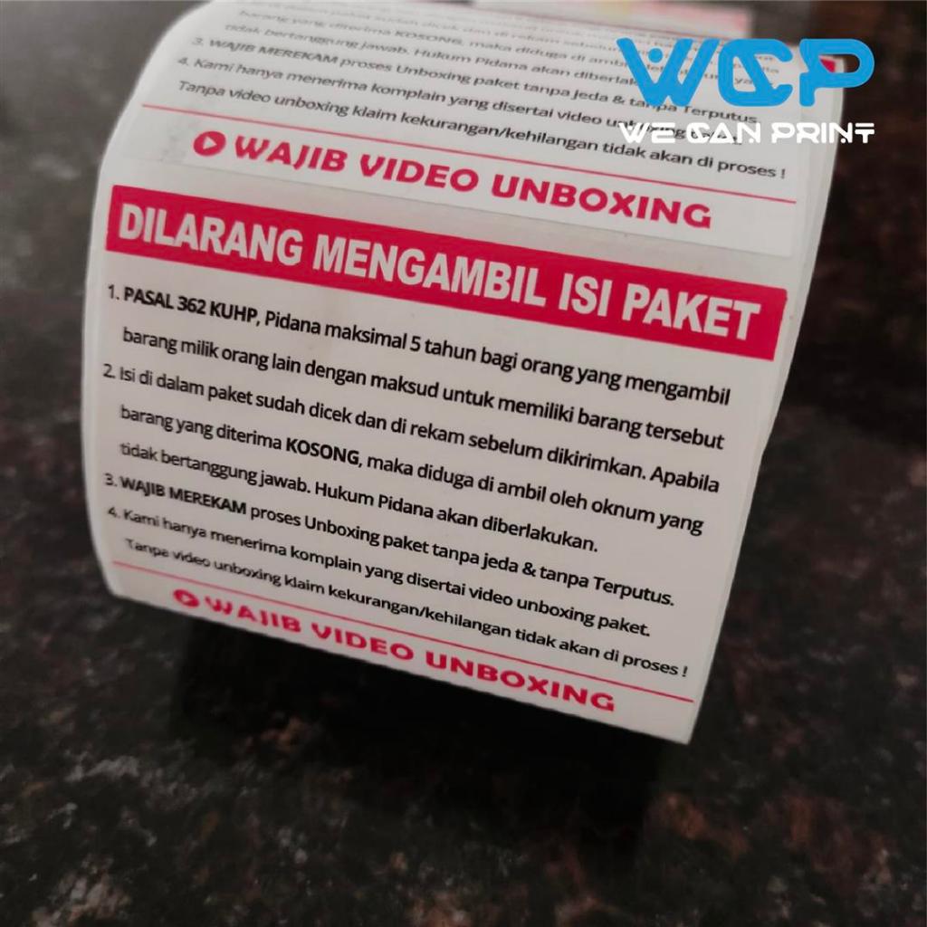 Jual [ 500 PCS ] Label Sticker Unboxing Hukum Pidana Wajib Video ...