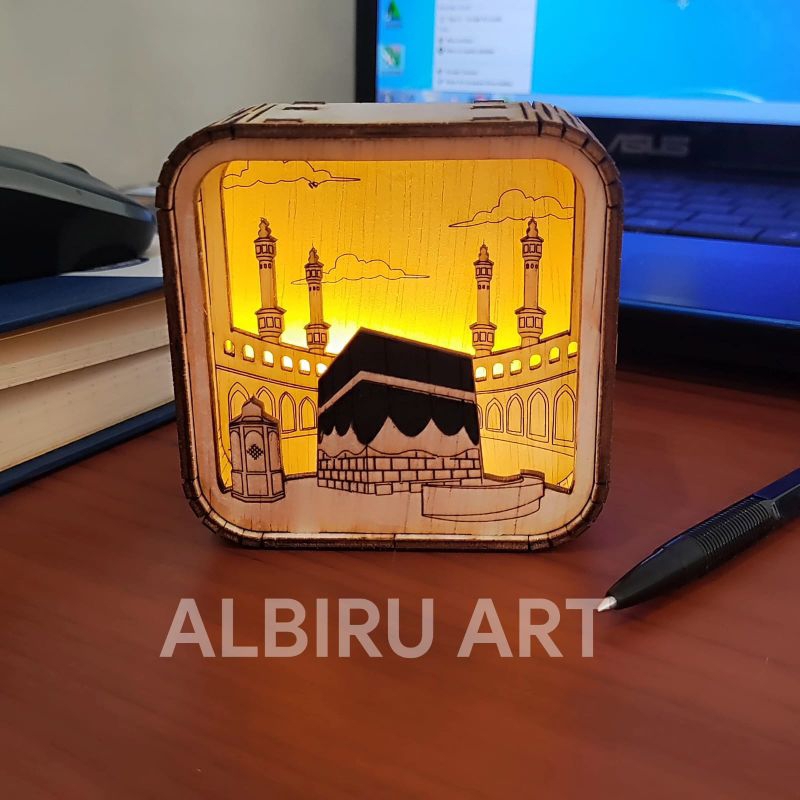 souvenir Haji Umroh oleh oleh lampu dekorasi Kabah hampers tema ramadhan idulfitri