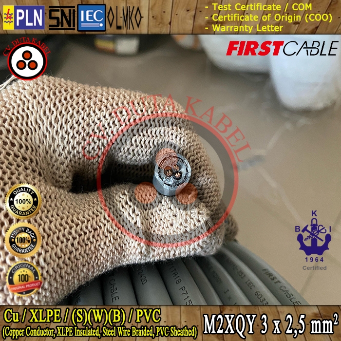 Jual Kabel M2XQY 3x2,5 mm2 FIRST CABLE (Cu/XLPE/SWB/PVC) Grey /MARINE ...