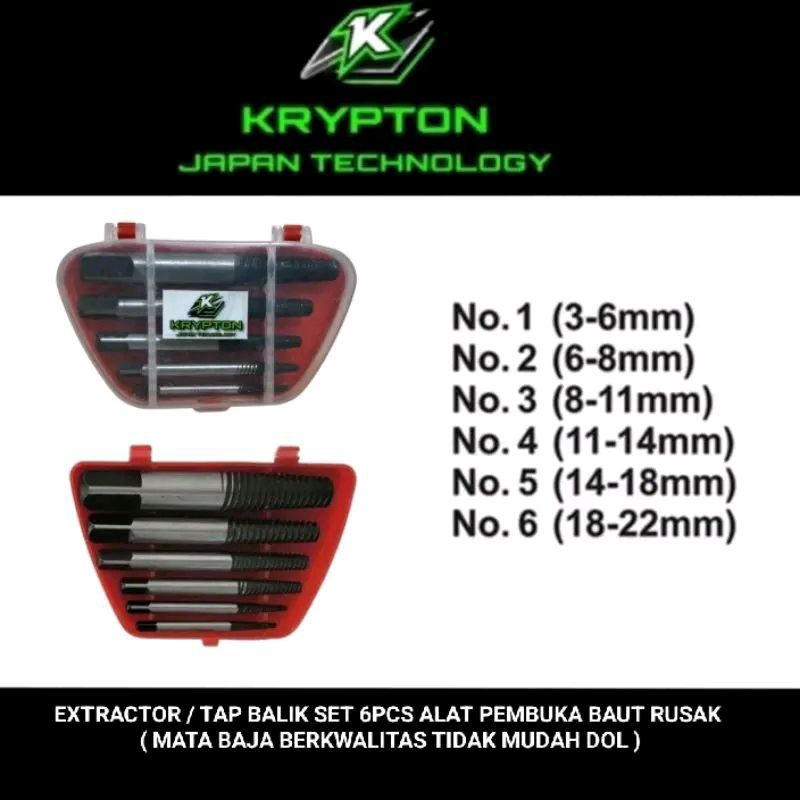 Jual KRYPTON SCREWDRIVER EXTRACTOR TAP BALIK SET (Alat pembuka baut ...