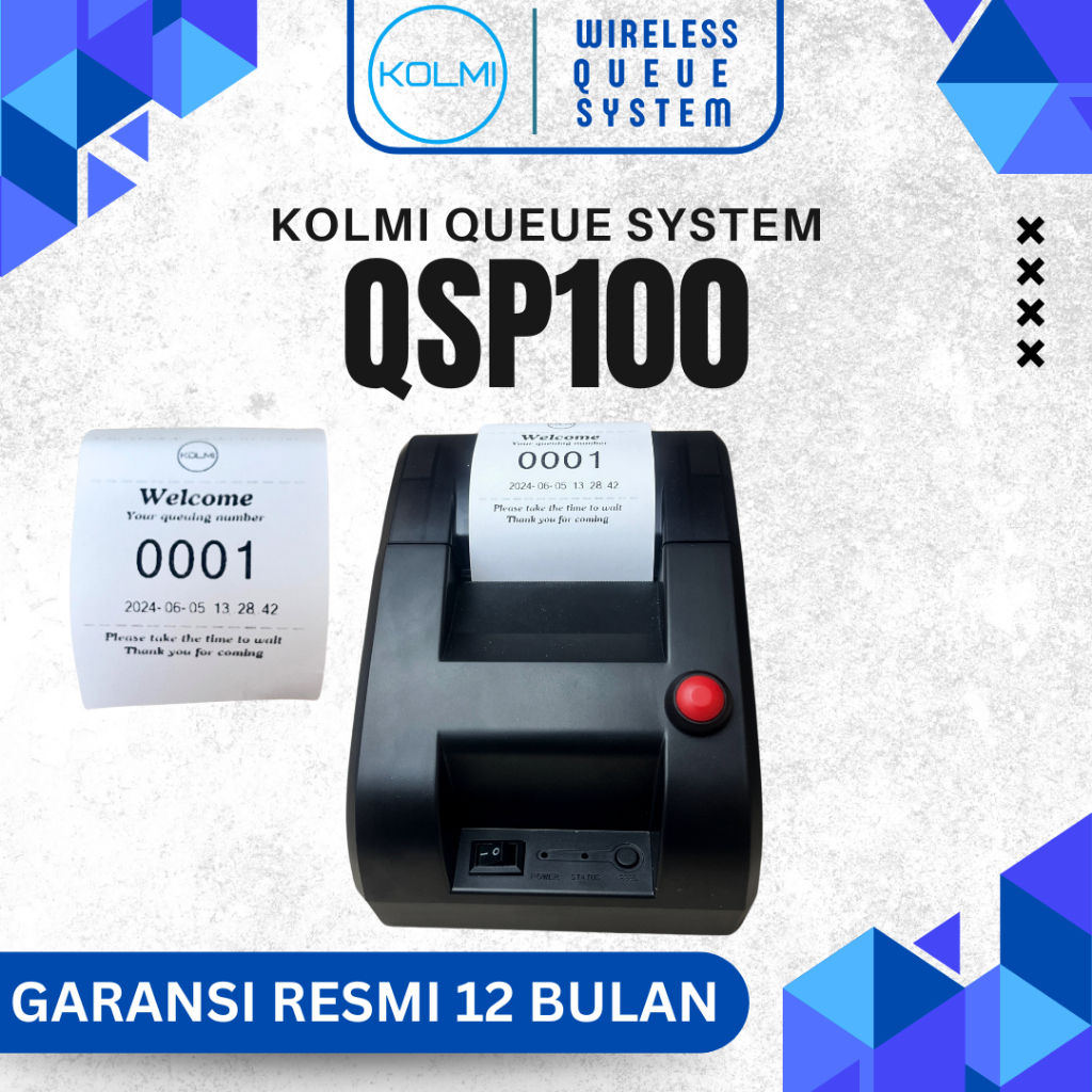 Jual KOLMI THERMAL PRINTER QUEUE NUMBER PAPER PRINTER - Ticket ...