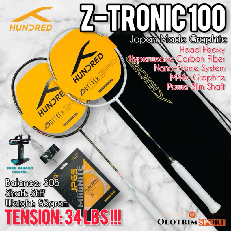 Jual Raket Badminton HUNDRED Z-TRONIC 100 Z TRONIC 100 JAPAN MADE ...
