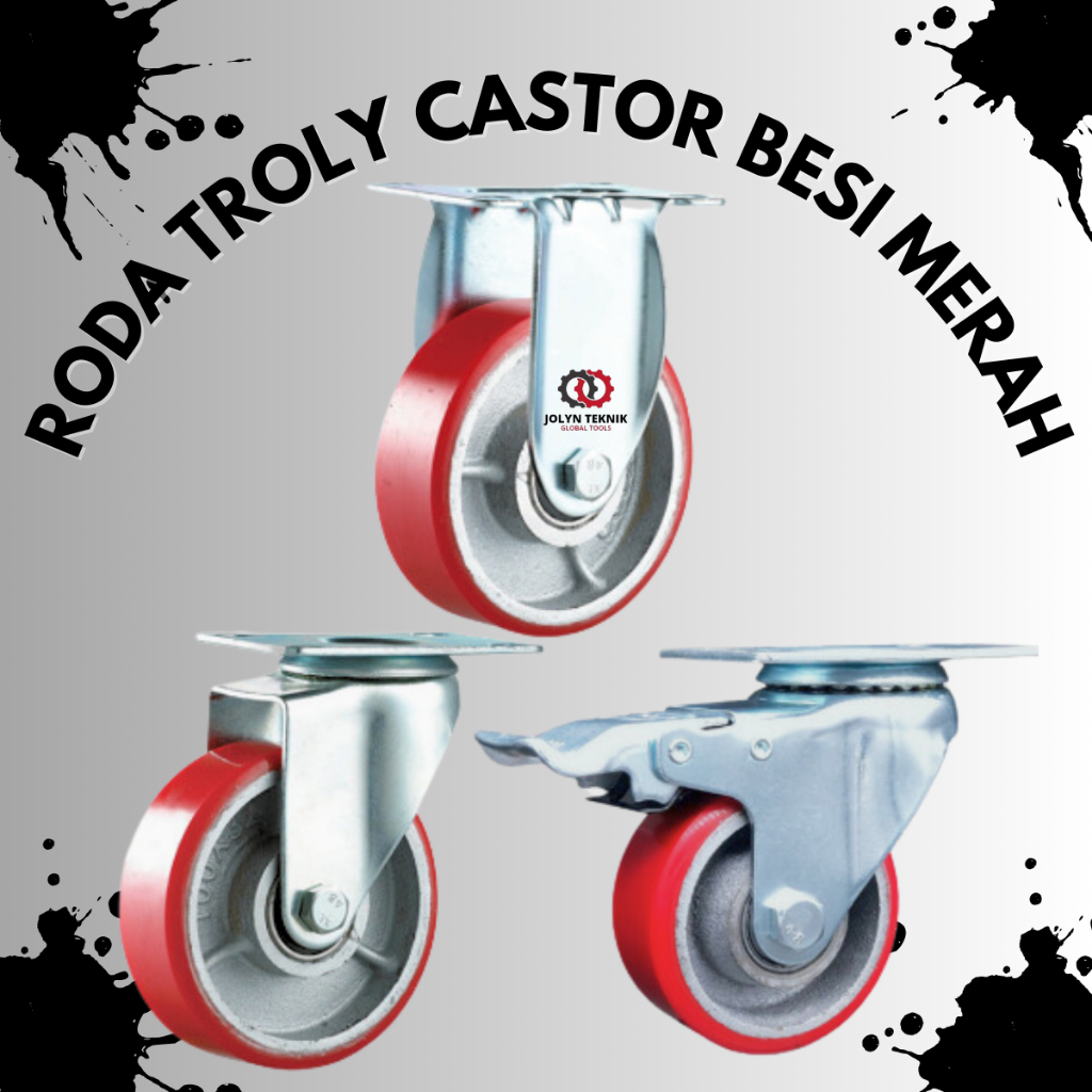Jual RODA BEARING CASTER KASTOR HEAVY DUTY BESI SET 4 PC REM MATI 3 4 5 ...