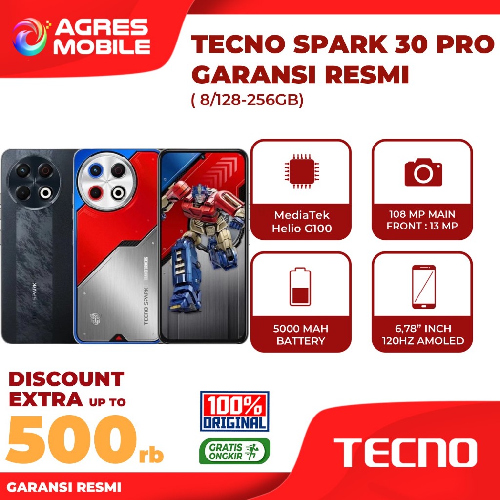 TECNO SPARK 30 Pro 8+8GB*+128/256GB, 120Hz Eye Care AMOLED Display, 108MP  Main Camera
