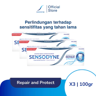 Sensodyne Toothpaste Pasta Gigi Sensitif Repair & Protect Memperbaiki Secara Menyeluruh Original 3x100gr [TRIPLEPACK]