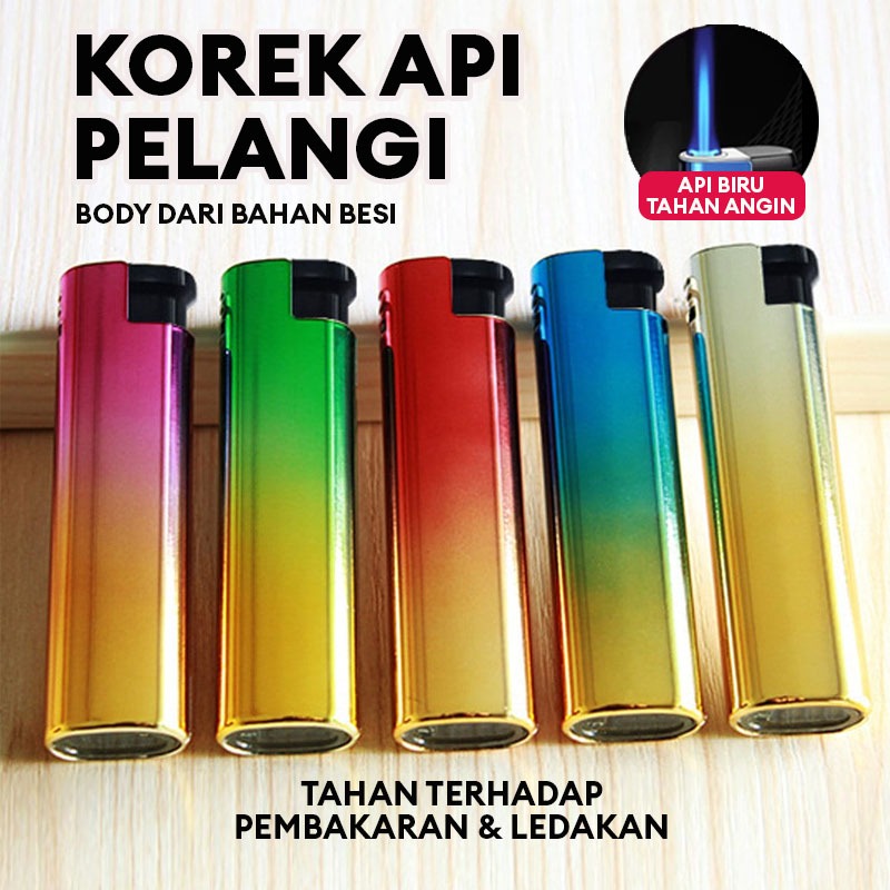Jual SNI Korek API Gas Bara Pelangi Body Bahan Besi | Shopee Indonesia