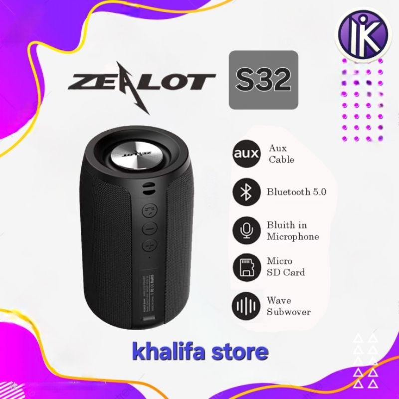 Jual Zealot S32 TWS Bluetooth Portable Speaker Outdoor WATERPROOF 3D Hi ...