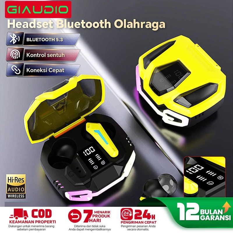 【50jam durasi baterai】tws gl9/gl7 bluetooth earphone v5.4 headset gaming dual mode noise