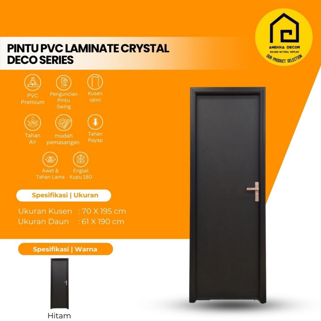 Jual DECO Pintu PVC Laminate Ukuran 70 x 195 cm untuk Kamar mandi ...