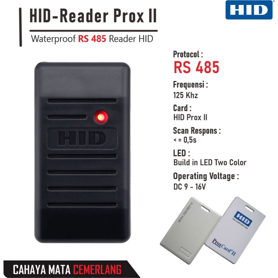 Jual HID Reader RS485 Proximity 125 Khz 6005BOEM for Prox II & Smart ...