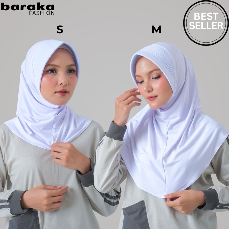 HIJAB/JILBAB/KERUDUNG BERGO SPORT PET TEBAL (OLAH RAGA) OVAL POLOS UKURAN S / M / L JERSEY PREMIUM.