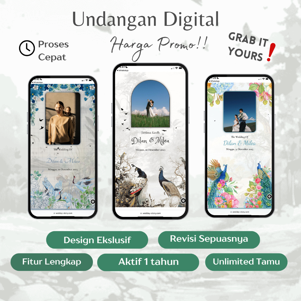[TEMA PREMIUM] Undangan Digital Website Pernikahan Custom Premium | Undangan Online Website