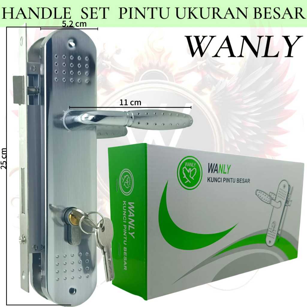 Jual Kunci pintu besar WANLY handle set pintu ukuran besar lengkap ...
