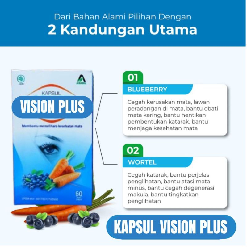 Jual KAPSUL VISION PLUS ISI 60 - KAPSUL MATA ABABIL OBAT MATA MINUS ...