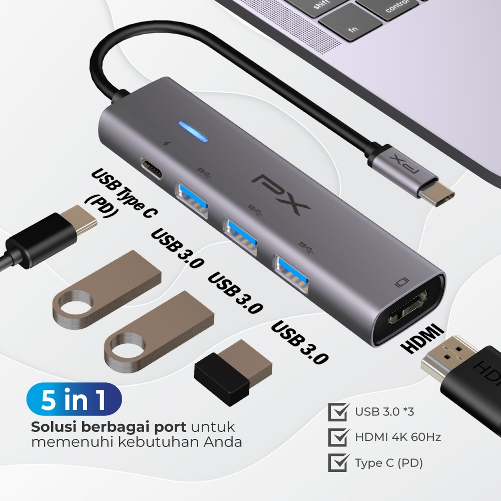 Jual USB Type C 3.1 Type C Hub Converter HDMI 4K 60Hz USB 3.0 Type C PD ...