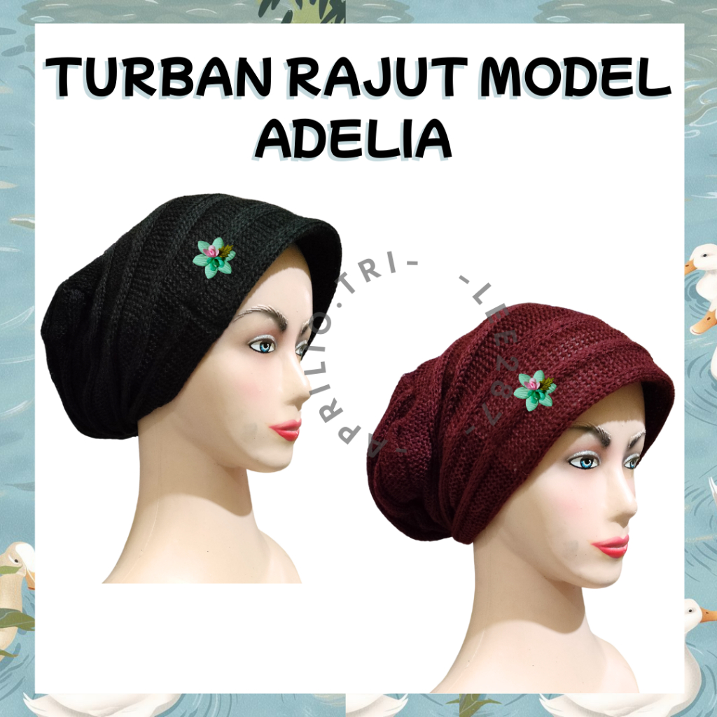 Jual 4026 - Turban Rajut Model Adelia / Topi Rajut Ibu / Kerpus ...