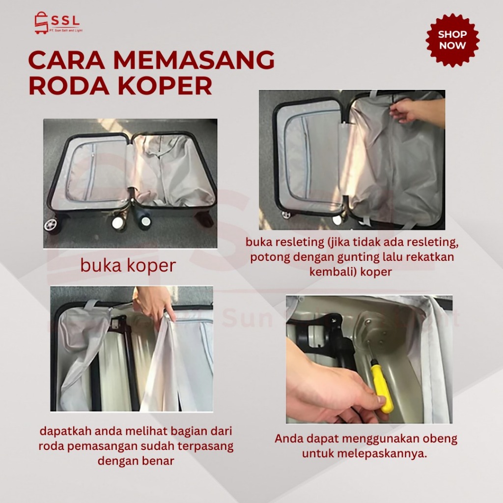 Jual Roda Koper 1 Set / Roda Koper Fiber / 4 pcs roda koper / Roda ...