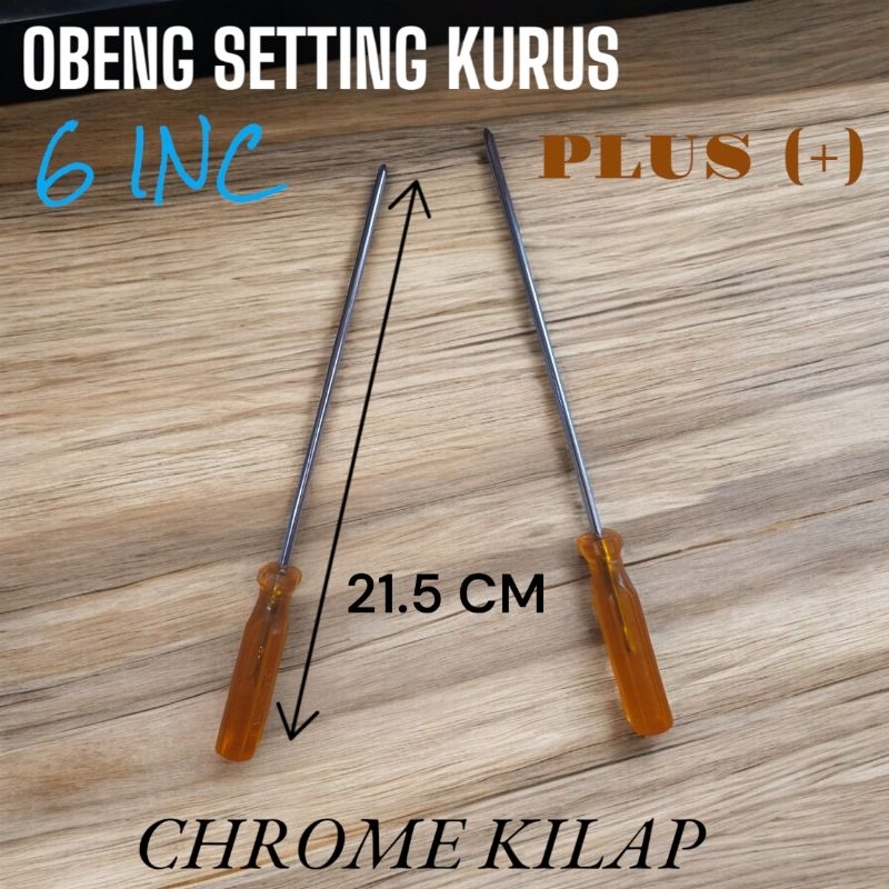 Jual OBENG SETTING PANJANG 6INC PLUS(+) GAGANG PLASTIK ORANGE MURAH ...