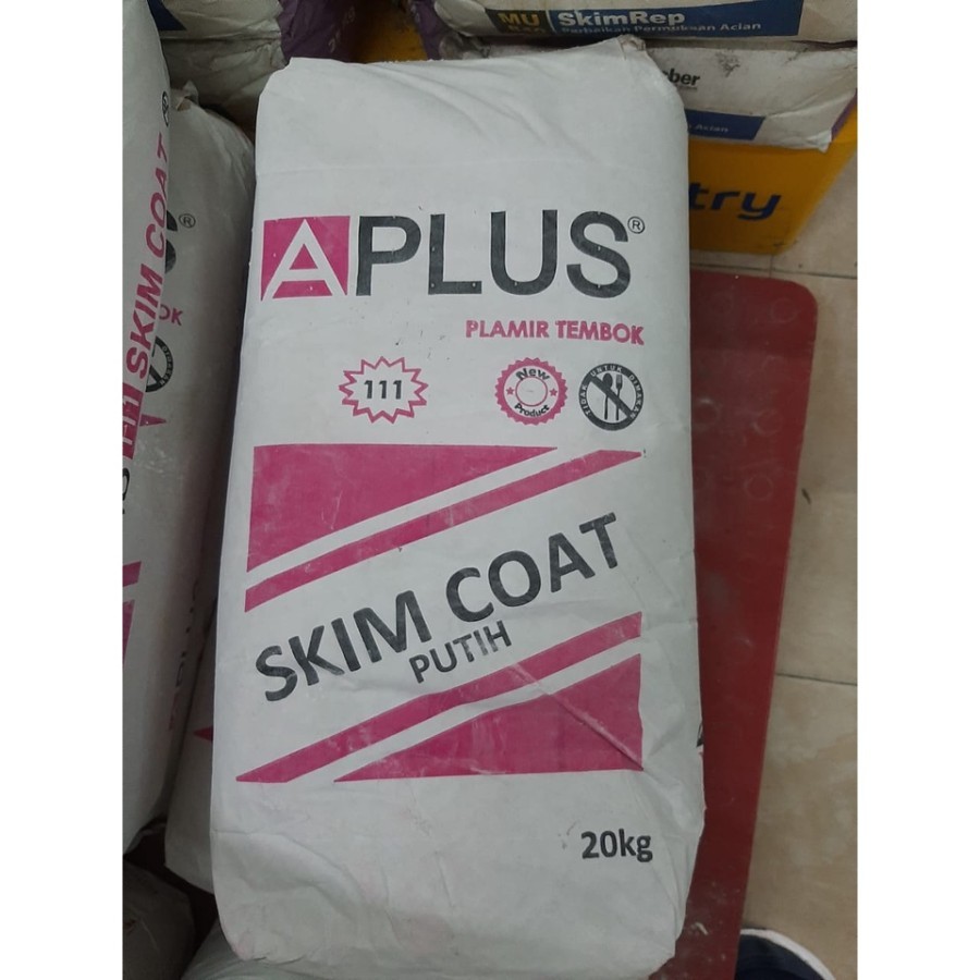 Jual APLUS Skim Coat MERAH 20kg Plamur Tembok / A Plus Skimcoat PER KG ...