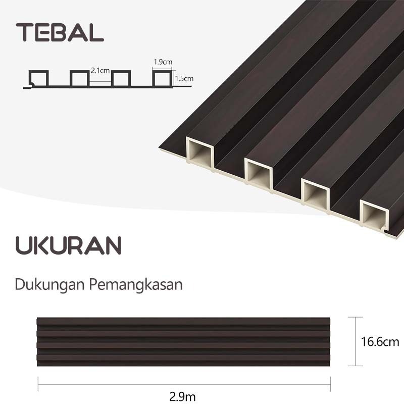 Jual 10 PCS PAKET WPC PANEL (PREMIUM) Panjang UK 2.9Meter*16Cm | Shopee ...