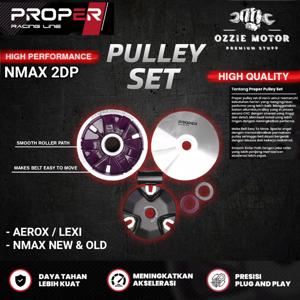 Jual PROPER RACING LINE PULLEY SET NMAX OLD 155 BIG PULLEY AEROX LEXI ...