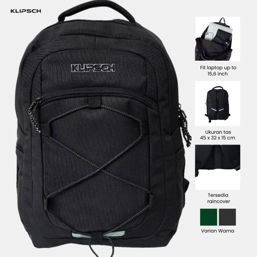 Jual KLIPSCH Aksha Backpack | Tas Ransel Pria | Tas Punggung Laki-laki ...