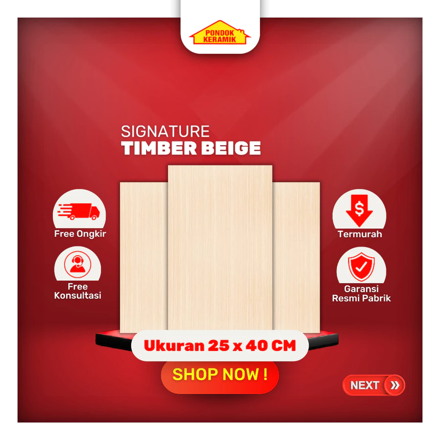 Keramik Dinding Signature 25x40 Timber Beige Glossy