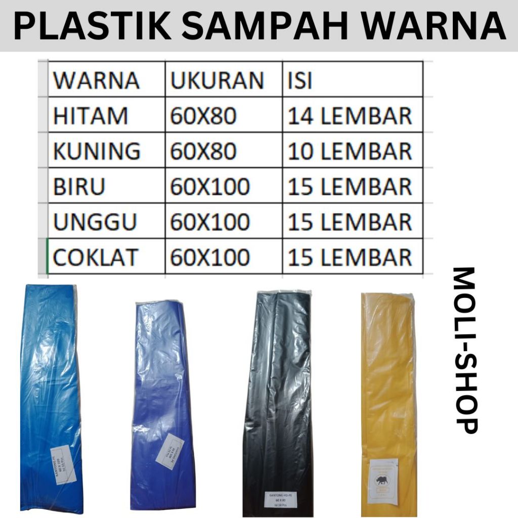 Jual Kantong Plastik sampah biru 60x100 , transh bag, HD sampah ...