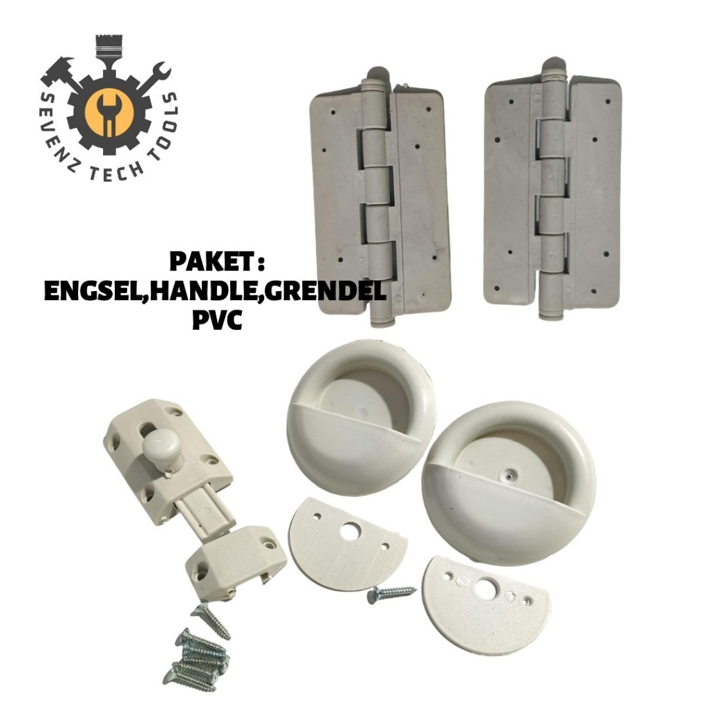 Jual PAKETAN HANDLE/GRENDEL/ENGSEL PVC PINTU KAMAR MANDI SIAP PAKAI ...