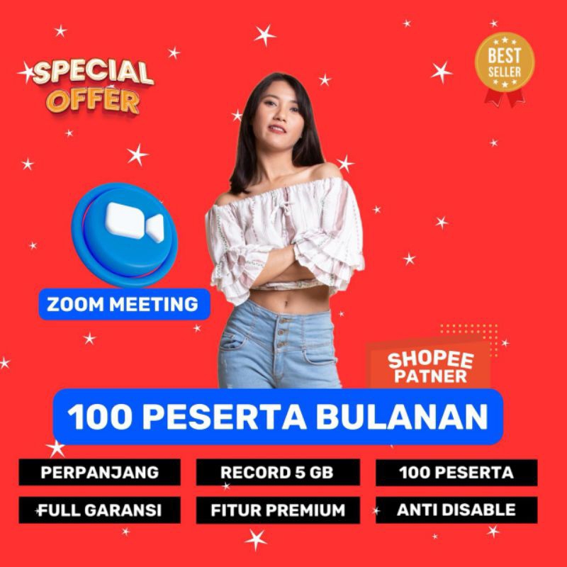 Jual Zoom Meetings Virtual 100 Peserta 1 Bulan | Shopee Indonesia