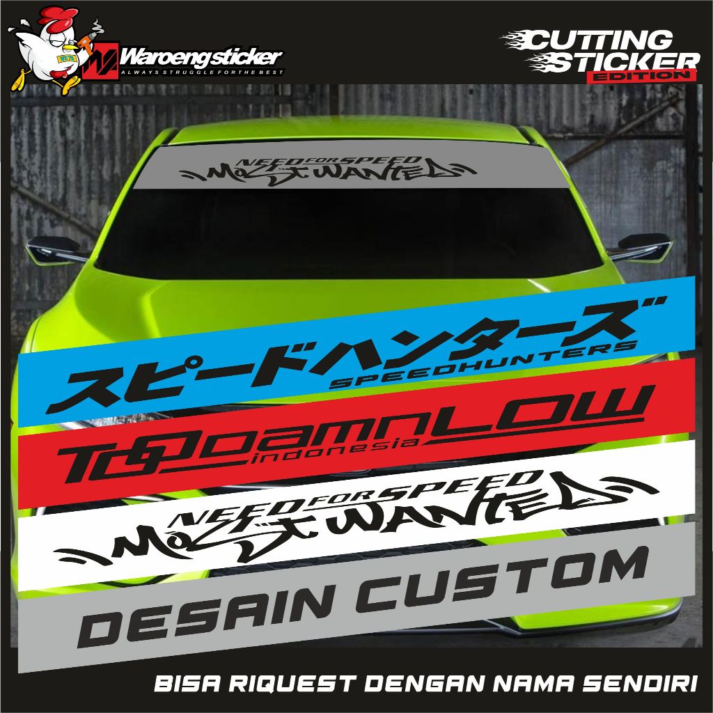 Jual Sticker Kaca depan Speedhunter Kanji blok kaca mobil Jdm style all ...