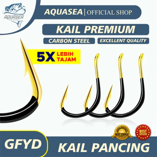 AQUASEA Kail Pancing  (TYPE KECIL) GFYD GOLD HITAM Isi10pcs/pack High Carbon Steel Barbed Fishing Hook Tackle