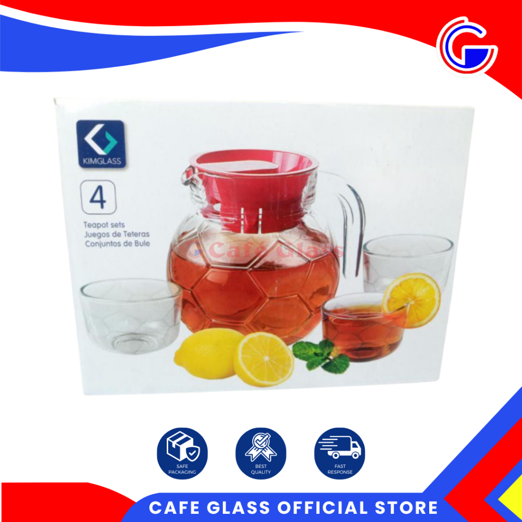 Drink Set Kaca Lebaran - Teko Set Gelas Bentuk Bola - Can Set Rio Kimglass Tpls-814