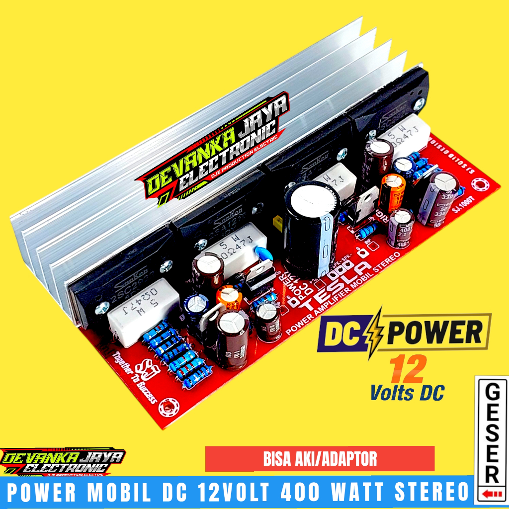 Jual Kit Power Amplifier Mobil DC 12VOLT Stereo 400watt Final Sanken ...