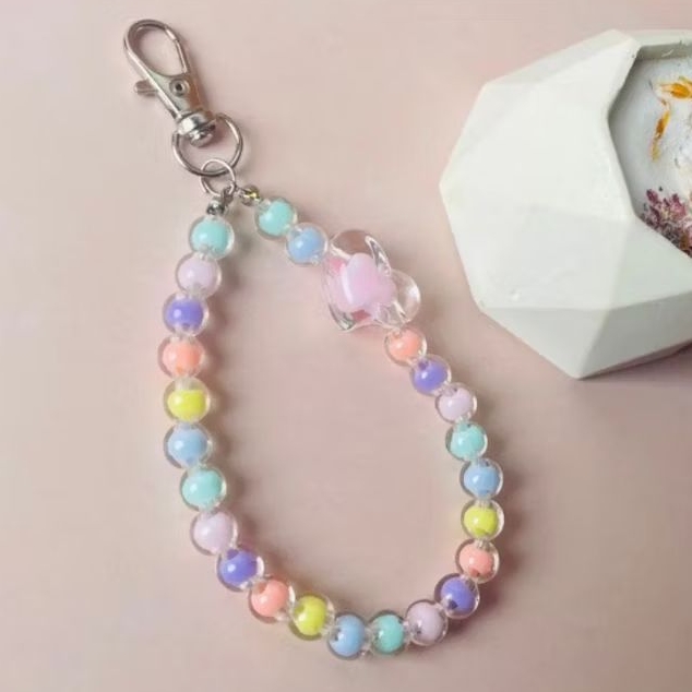 Jual Gantungan Kunci BagCharm Keychain Bulat Clear isi Warna Love ...
