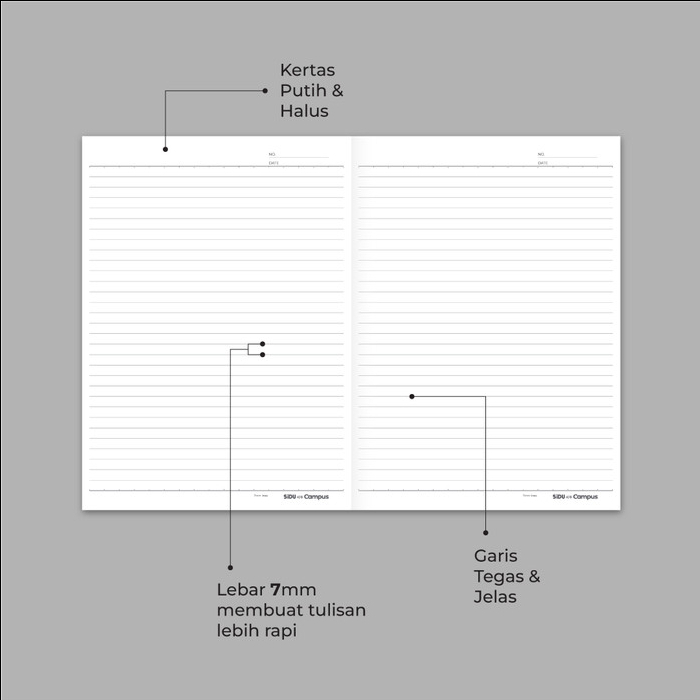 SIDU Buku Tulis Campus isi 5 PCS (1 PAK) 36/42/50 Lembar (4)